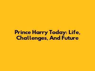 Prince Harry Today: Life, Challenges, And Future