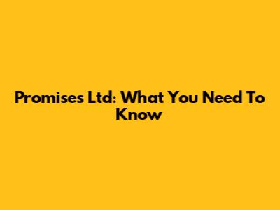Promises Ltd: What You Need To Know