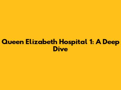 Queen Elizabeth Hospital 1: A Deep Dive