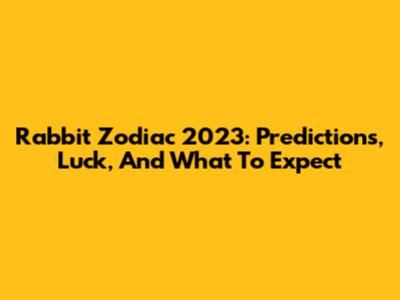 Rabbit Zodiac 2023: Predictions, Luck, And What To Expect