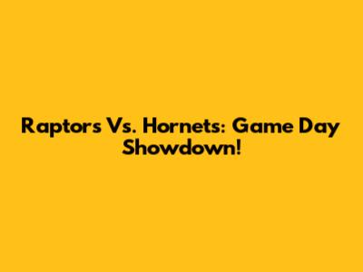 Raptors Vs. Hornets: Game Day Showdown!