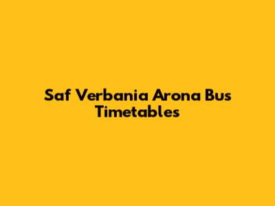 Saf Verbania Arona Bus Timetables