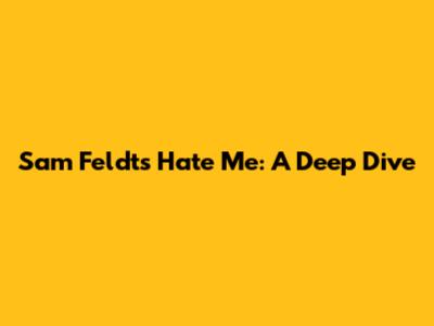Sam Feldt's "Hate Me": A Deep Dive