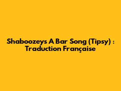 Shaboozey's "A Bar Song (Tipsy)" : Traduction Française