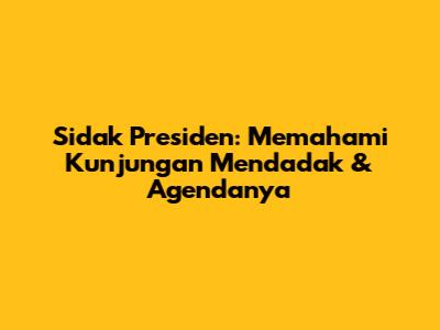 Sidak Presiden: Memahami Kunjungan Mendadak & Agendanya
