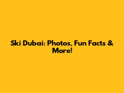 Ski Dubai: Photos, Fun Facts & More!