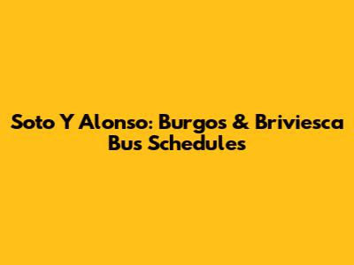 Soto Y Alonso: Burgos & Briviesca Bus Schedules