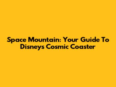 Space Mountain: Your Guide To Disney's Cosmic Coaster