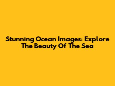 Stunning Ocean Images: Explore The Beauty Of The Sea