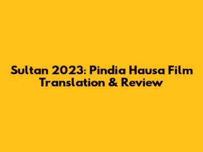 Sultan 2023: Pindia Hausa Film Translation & Review