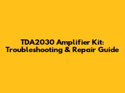 TDA2030 Amplifier Kit: Troubleshooting & Repair Guide
