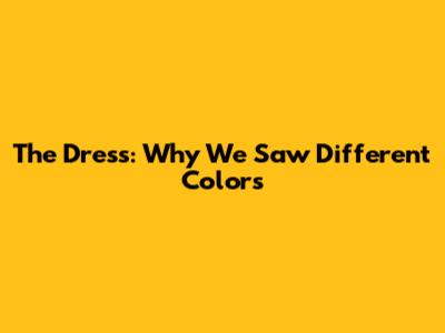 The Dress: Why We Saw Different Colors