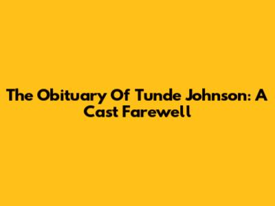The Obituary Of Tunde Johnson: A Cast Farewell