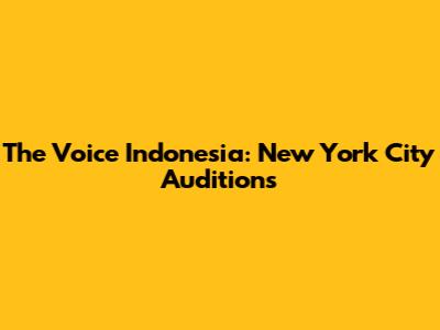 The Voice Indonesia: New York City Auditions
