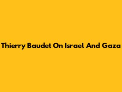 Thierry Baudet On Israel And Gaza
