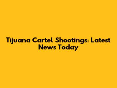 Tijuana Cartel Shootings: Latest News Today