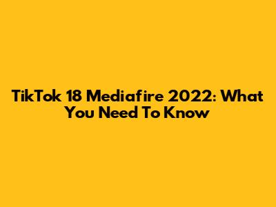 TikTok 18 Mediafire 2022: What You Need To Know