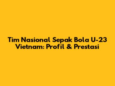 Tim Nasional Sepak Bola U-23 Vietnam: Profil & Prestasi