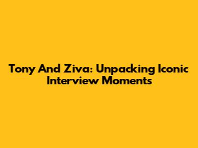 Tony And Ziva: Unpacking Iconic Interview Moments
