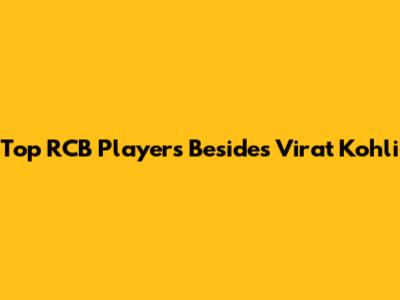 Top RCB Players Besides Virat Kohli
