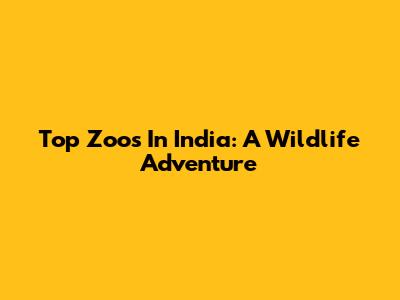 Top Zoos In India: A Wildlife Adventure
