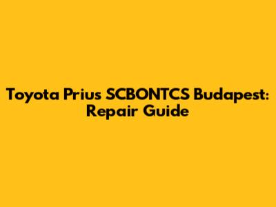 Toyota Prius SCBONTCS Budapest: Repair Guide