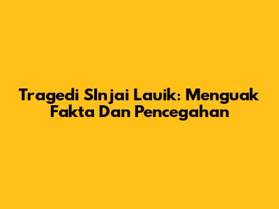 Tragedi SInjai Lauik: Menguak Fakta Dan Pencegahan