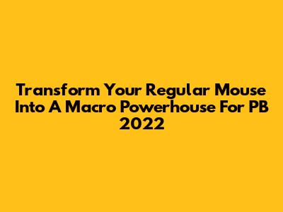 Transform Your Regular Mouse Into A Macro Powerhouse For PB 2022