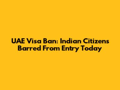UAE Visa Ban: Indian Citizens Barred From Entry Today