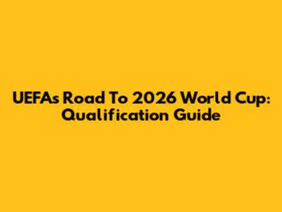 UEFA's Road To 2026 World Cup: Qualification Guide