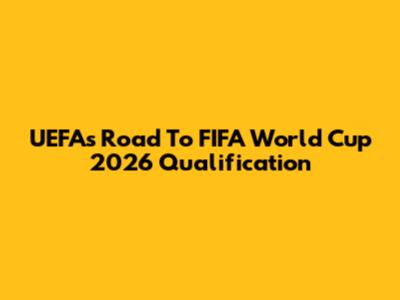 UEFA's Road To FIFA World Cup 2026 Qualification