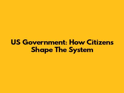 US Government: How Citizens Shape The System