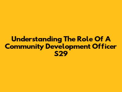 Understanding The Role Of A Community Development Officer S29