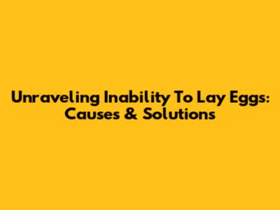 Unraveling Inability To Lay Eggs: Causes & Solutions