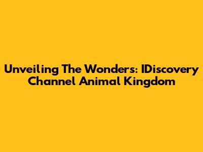 Unveiling The Wonders: IDiscovery Channel Animal Kingdom