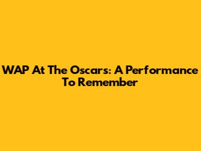 WAP At The Oscars: A Performance To Remember