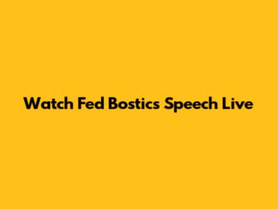 Watch Fed Bostic's Speech Live