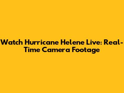 Watch Hurricane Helene Live: Real-Time Camera Footage