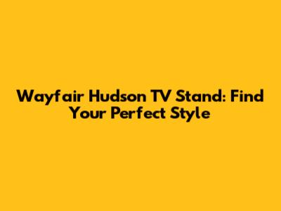 Wayfair Hudson TV Stand: Find Your Perfect Style