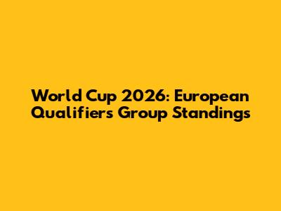 World Cup 2026: European Qualifiers Group Standings