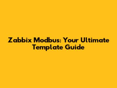 Zabbix Modbus: Your Ultimate Template Guide
